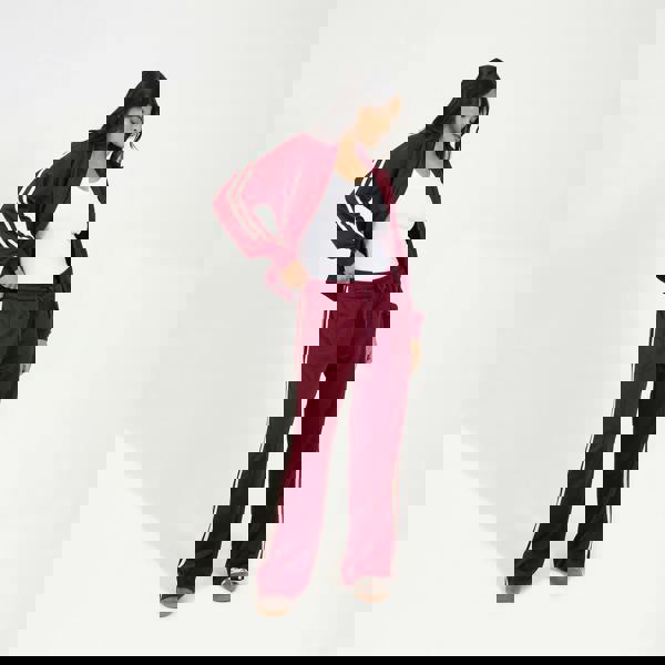 Brave Soul Burgundy Side Stripe Zip Through Sweatshirt - Burgundy Image 3