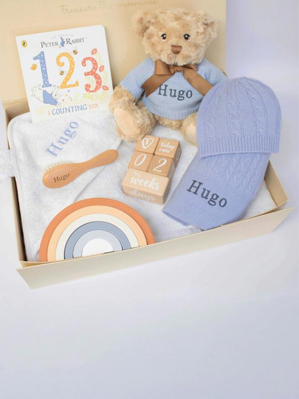 The Baby Gifting Company Ultimate Luxury Cashmere Gift Set in Cornflower Blue