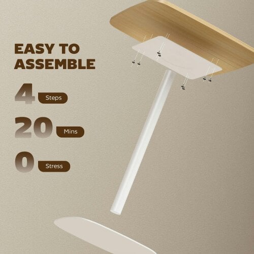 Wyld Haus Levadi Natural Wood Finish Square Dining Table With Steel Base 60cm