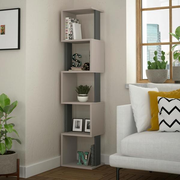 Decortie Piri 5 Tier Tall Freestanding Bookcase (H) 161cm
