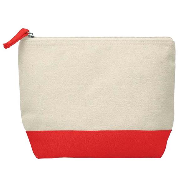 MidOcean Kleuren Cotton Cosmetic Bag - Red/Beige - 