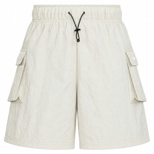 Nike Women's Woven High-Rise Cream Shorts