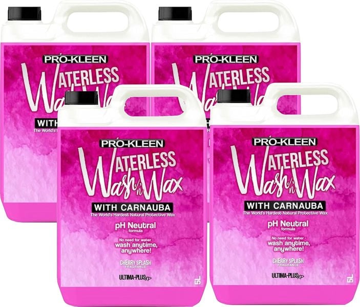 Ultima Plus XP Pro-Kleen pH Neutral 4x 5 Litres Cherry Splash Car Cleaner Waterless Wash & Wax with Carnauba