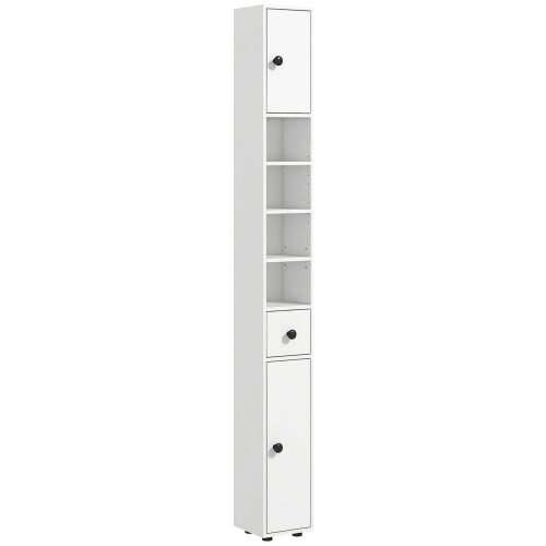 Wyld Haus Lakeva Extra Tall Slim Bathroom Storage Cabinet With Multi Layer Internal Compartments White