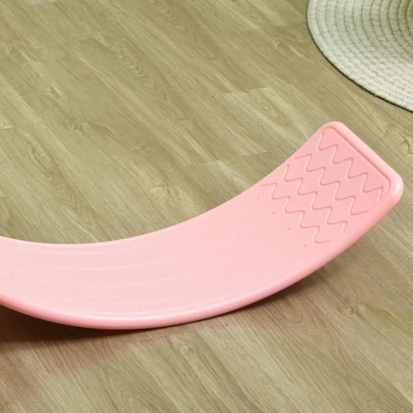 Pink balance board curved top with raised zigzag traction for better grip