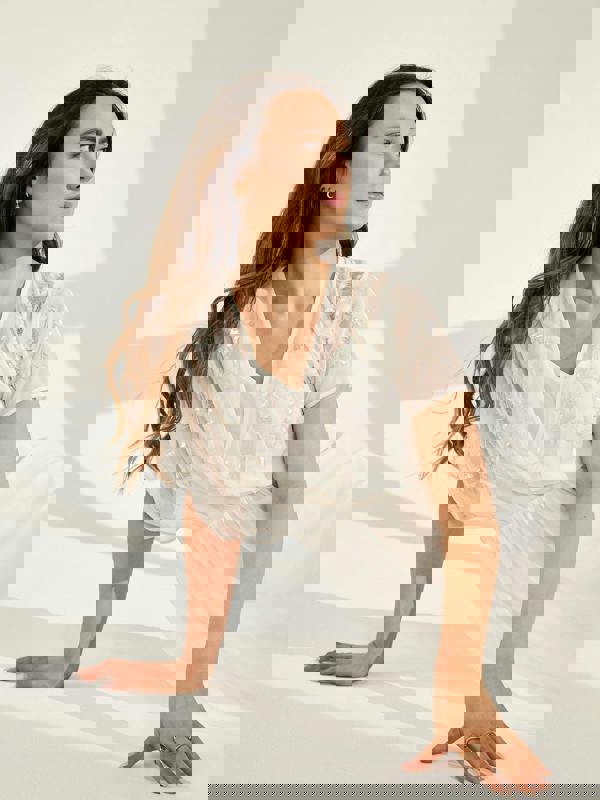 GWD Vinita Maxi Jacquard Embellished Dress White