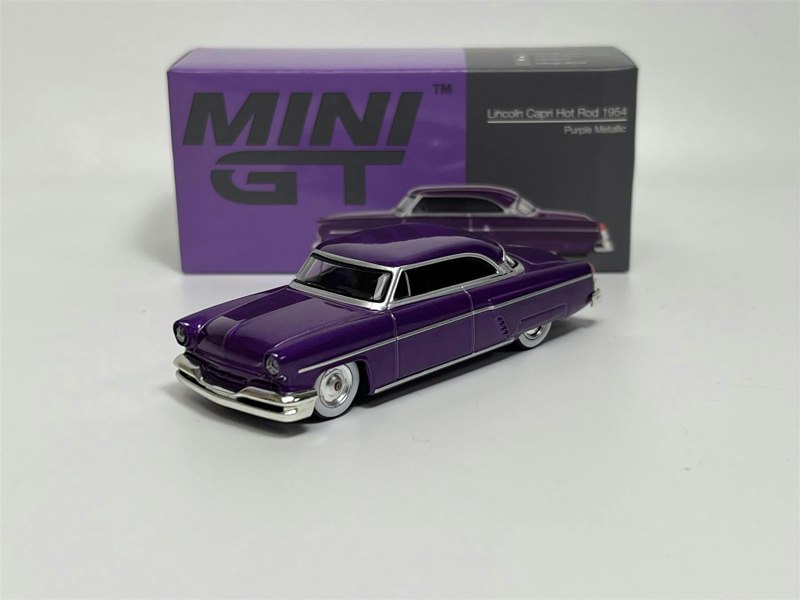 Mini GT Lincoln Capri Hot Rod 1954 Purple Metallic LHD 1:64 Scale MGT00757L