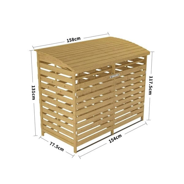 Outdoor Spruce Wood Trash Can Storage Shed Living and Home