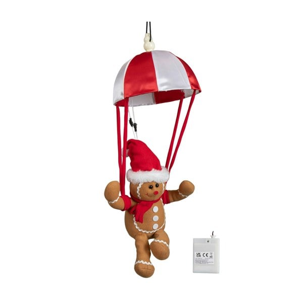 Samuel Alexander 57cm Battery Operated Musical Parachuting Gingerbread Man with Leg Kicking Motion