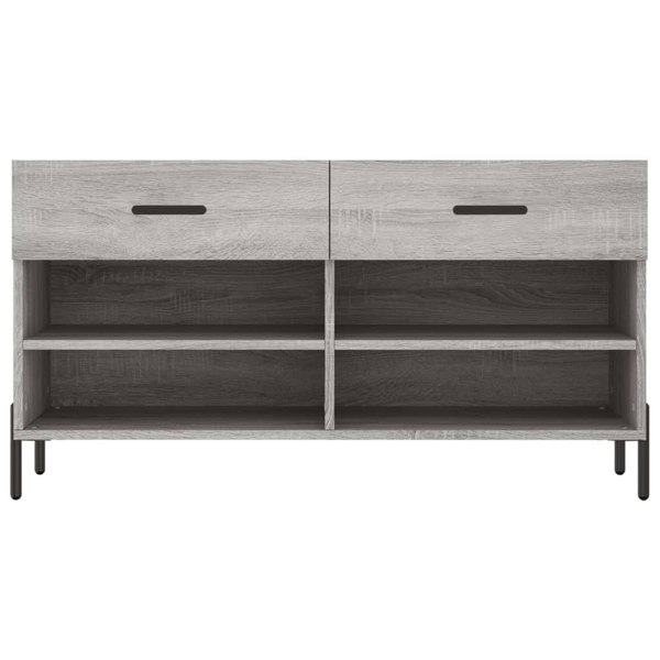 Berkfield Shoe Bench Grey Sonoma 102x35x55 cm Engineered Wood