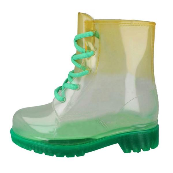Spot On Girls Spot On Gradiant Transparent Lace Up Welly Boot
