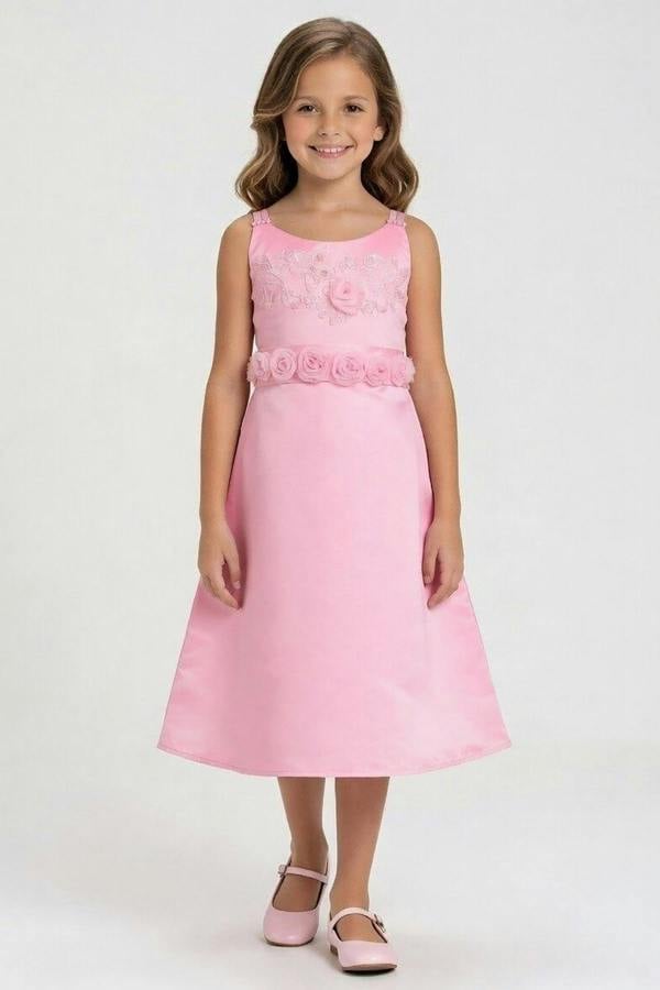 Cinda Satin Floral Party Dress