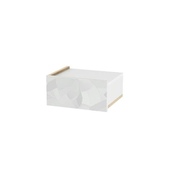 Decortie Floating Bedside Table w/ Drawer Handleless Modern Nightstand Wall-Mounted Storage Cabinet Space-Saver Bedroom