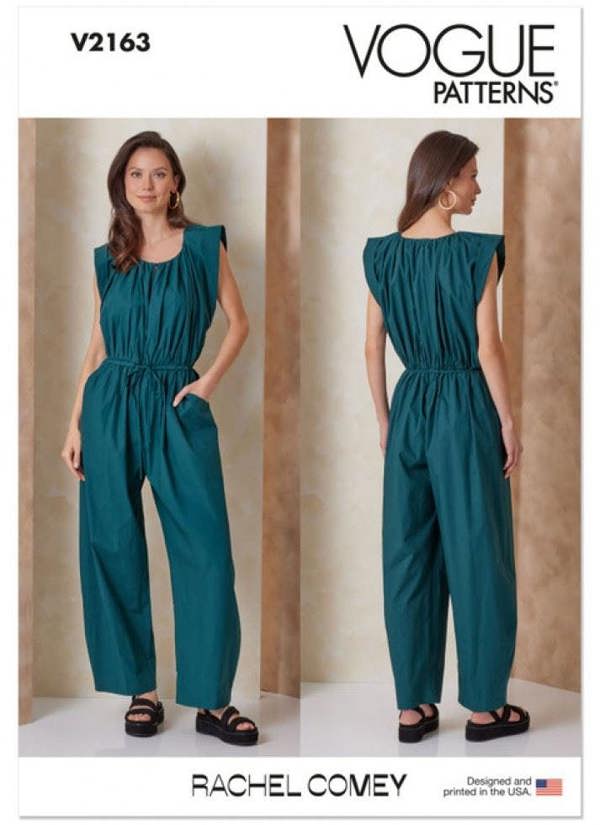 Vogue Sewing Pattern 2163, Jumpsuits for Women, A6 (4-6-8-10-12-14) - Intermediate