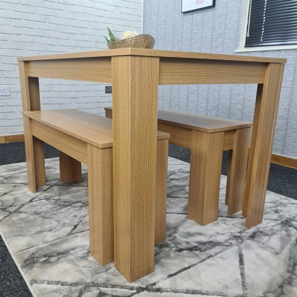 Kosy Koala Dining Table Set with 2 Benches Dining Room and Kitchen table set of 2