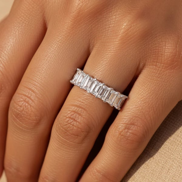 MUCHV Silver Stacking Ring With Stones