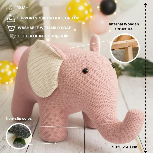 CROCHETTS Set of 2 cotton elephant plush toys (Large + Mini) PLTR02LTM03