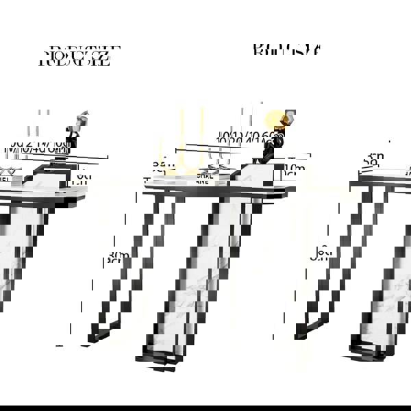 Huli Metal Modern Console Table, Black & White-Rit Concept-Rit Concept