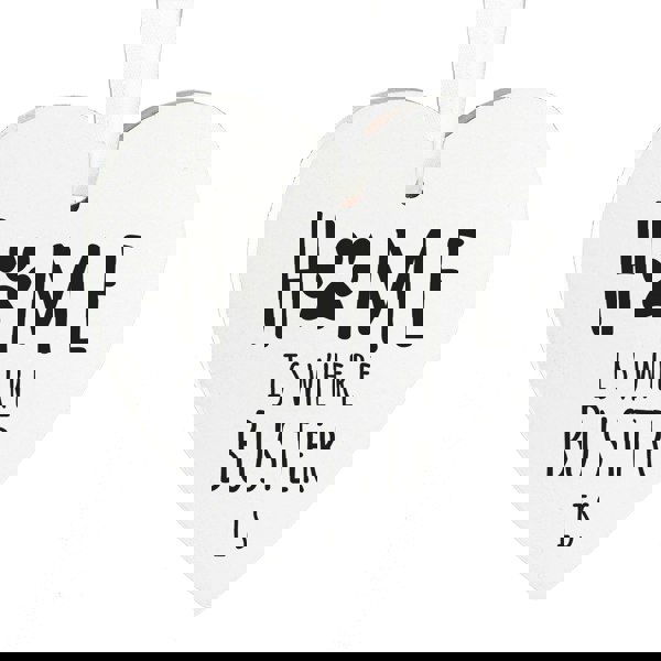 Personalised Memento Company Personalised 'Home is Where' Pet Wooden Heart Decoration