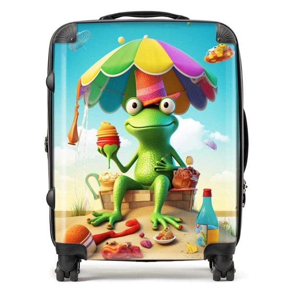 Warren Reed Frog On A Beach Holiday Suitcase