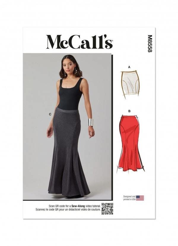 McCalls 8558 Paper Sewing Pattern – Women's Skirt, Easy