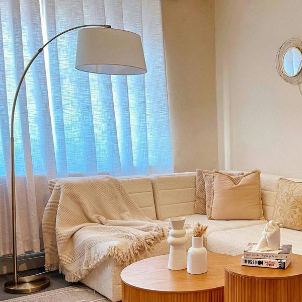 Pagazzi Lighting Jive Antique Brass Arc Floor Lamp