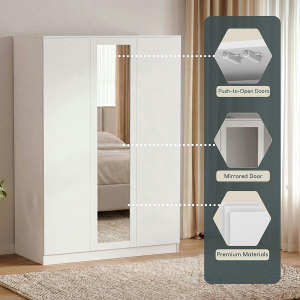 Vida Designs Denver 3 Door Mirrored Wardrobe