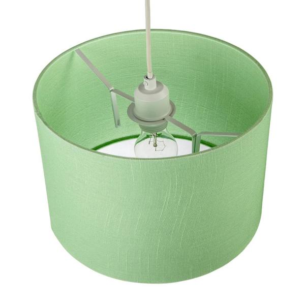 Designer Frosted Lime Green Textured Linen Fabric Circular Lamp Shade Image 3