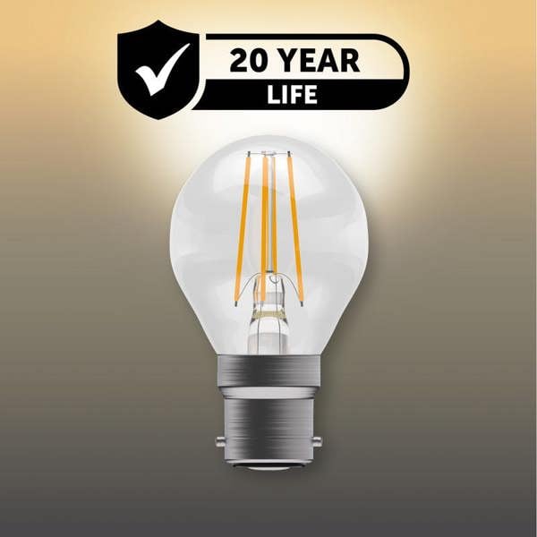 BELL Lighting B22 Dimmable Filament LED Golf Ball Bulbs, Warm White 2700K ,  4.5W , 40W Halogen Replacement , Bayonet Cap