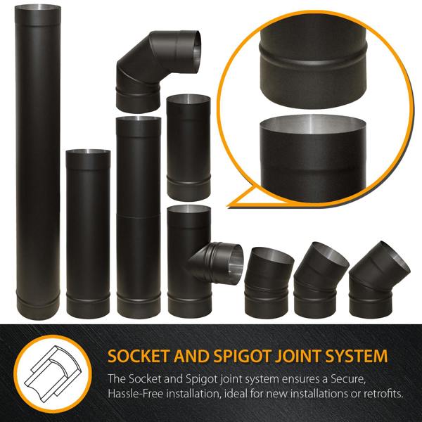 flue pipe 30 degree elbow bend for 5" inch (125mm)