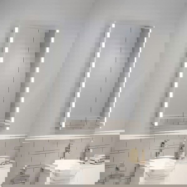 Bathroom Bouble Doors LED Mirror Cabinet with Smart Switch Bathroom Mirror Cabinets Living and Home