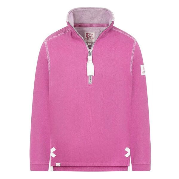 Lazy Jacks LJ3C  - Girls Quarter Zip Sweatshirt - Raspberry