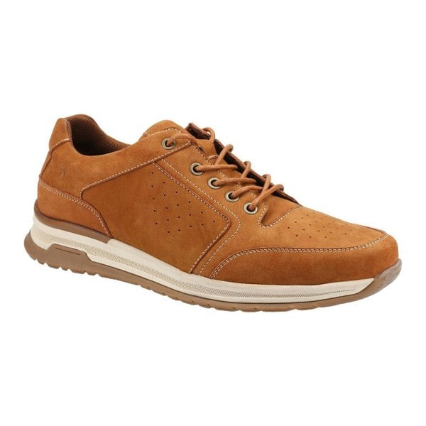 Hush Puppies Mens Joseph Lace Leather Trainers - Tan