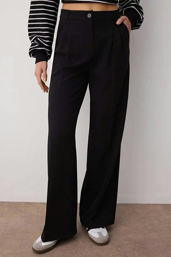 WOVCOR Pleated Wide Leg Woven Trousers