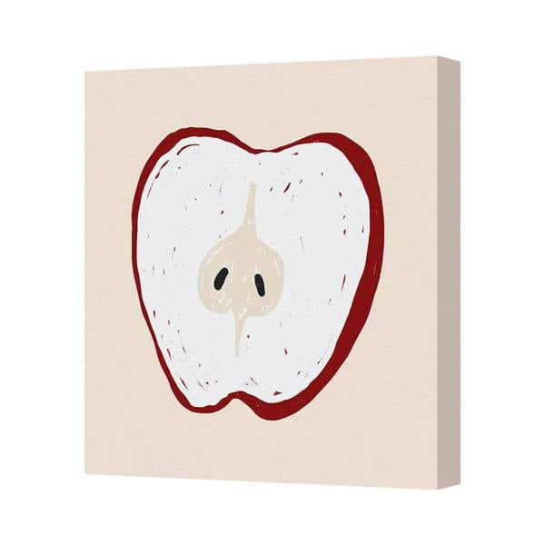 Benjamin Tate Design Contemporary Apple Cross Section Canvas Art Print On Deep Wood Frame