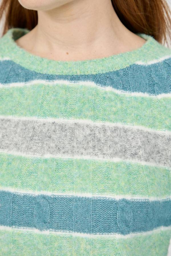 Mudflower Cable-Knit Stripe Jumper