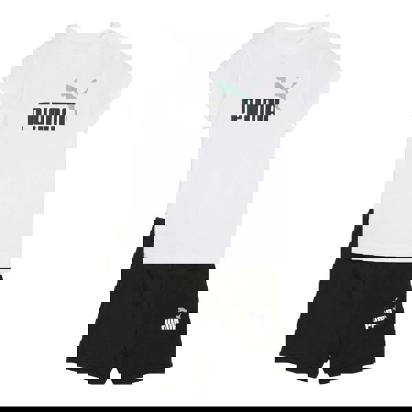 Puma Childrens/Kids Minicats Essential T-Shirt & Shorts Set - White - 