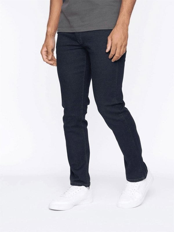 Crosshatch Farrowed Stretch Denim Jeans Raw Wash