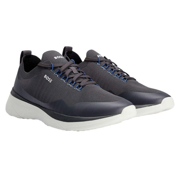 Boss Mens Dean Logo Trainers - Grey
