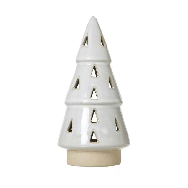 Hill Interiors Ceramic Tree Cut-Out LED Christmas Decoration - White - 