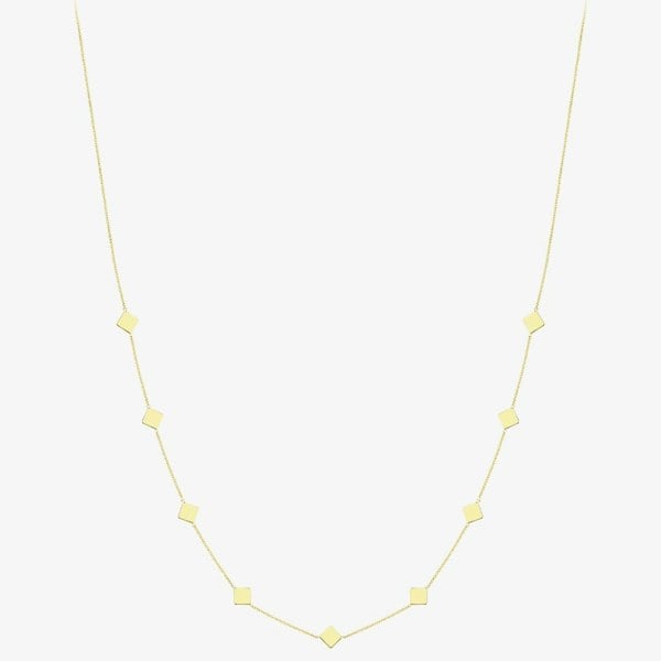 T. H. Baker 9ct Yellow Gold Multi Diamond Shape Disc Necklace 111125147613