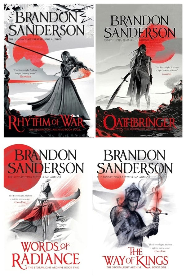 Brandon Sanderson The Stormlight Archive Series 4 Book Collection (The Way of Kings, Words of Radiance, Oathbringer, Rhythm of War)