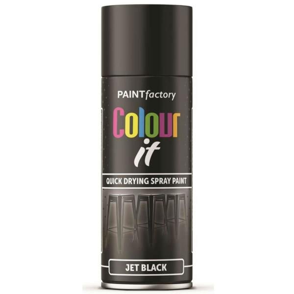 Paint Factory Jet Black Gloss Spray Paint 400ml