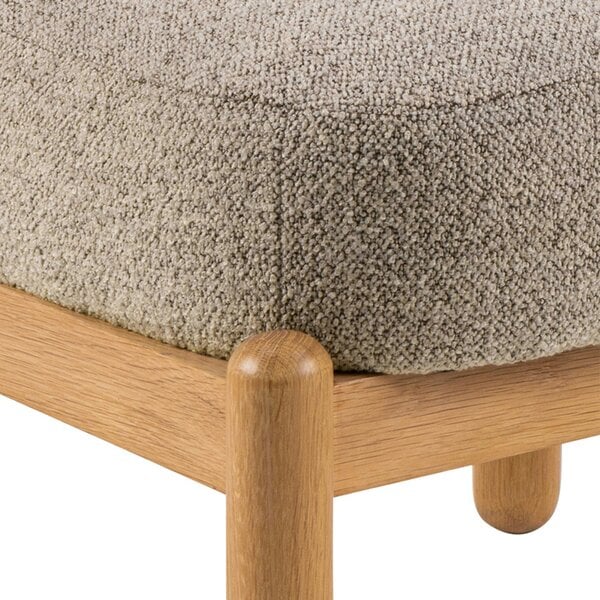 Wyld Haus Nook Cream Boucle Lounge Chair Oak Wood Legs