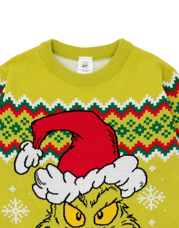 The Grinch Unisex Green The Grinch In Santa Hat Christmas Jumper