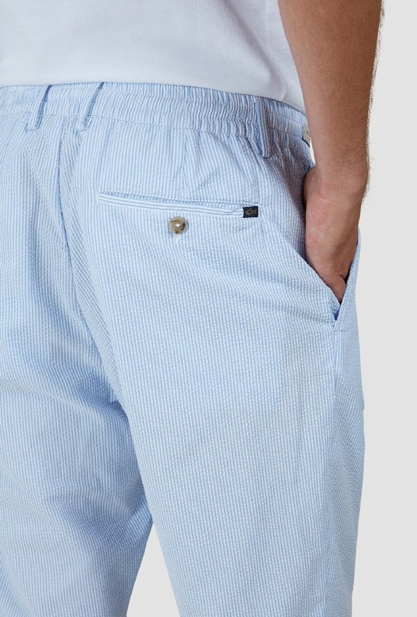 Paul & Shark Men's Riveria Seersucker Cotton Bermuda Shorts - Blue