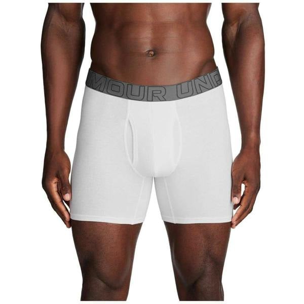 Under Armour Mens Performance Boxer Briefs (Pack of 3) - White - 