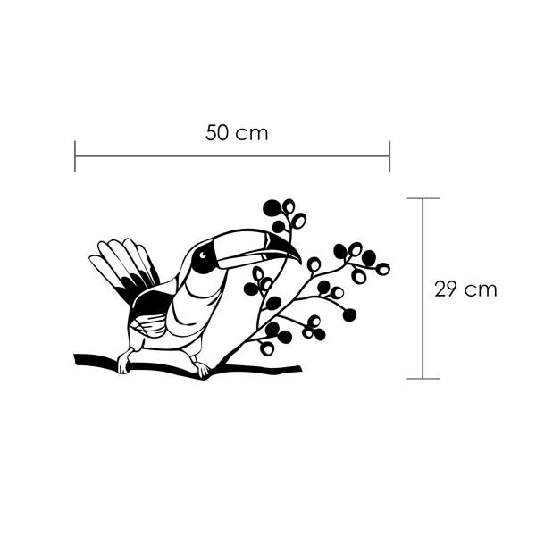 Decortie Modern Metal Wall Art Toucan Home Ornament Decorative Minimalist Design Hanging Wall Sculpture, Black