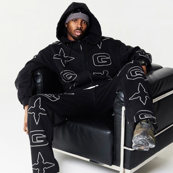 GVNMNT Clothing Co G* Zipped Hoodie - Black / Grey