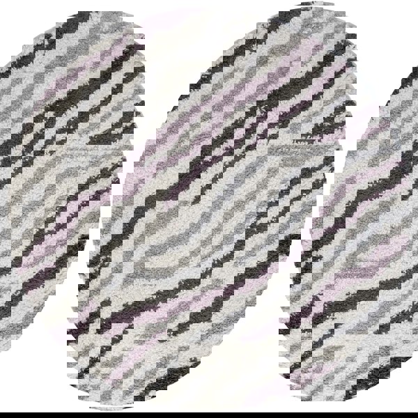 Moodi Shaggy Grey/Purple Rug, abstract design, soft pile | THE RUGS